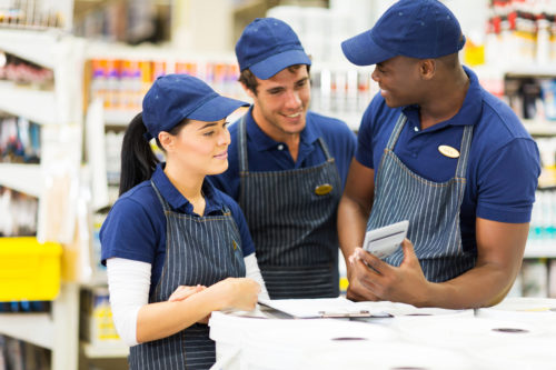 Three retail workers 