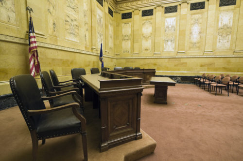 Empty courtroom