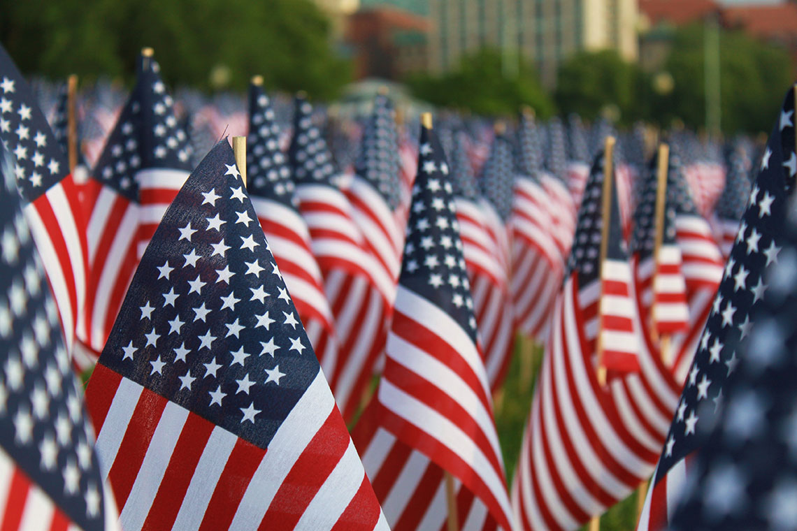 Many mini flags