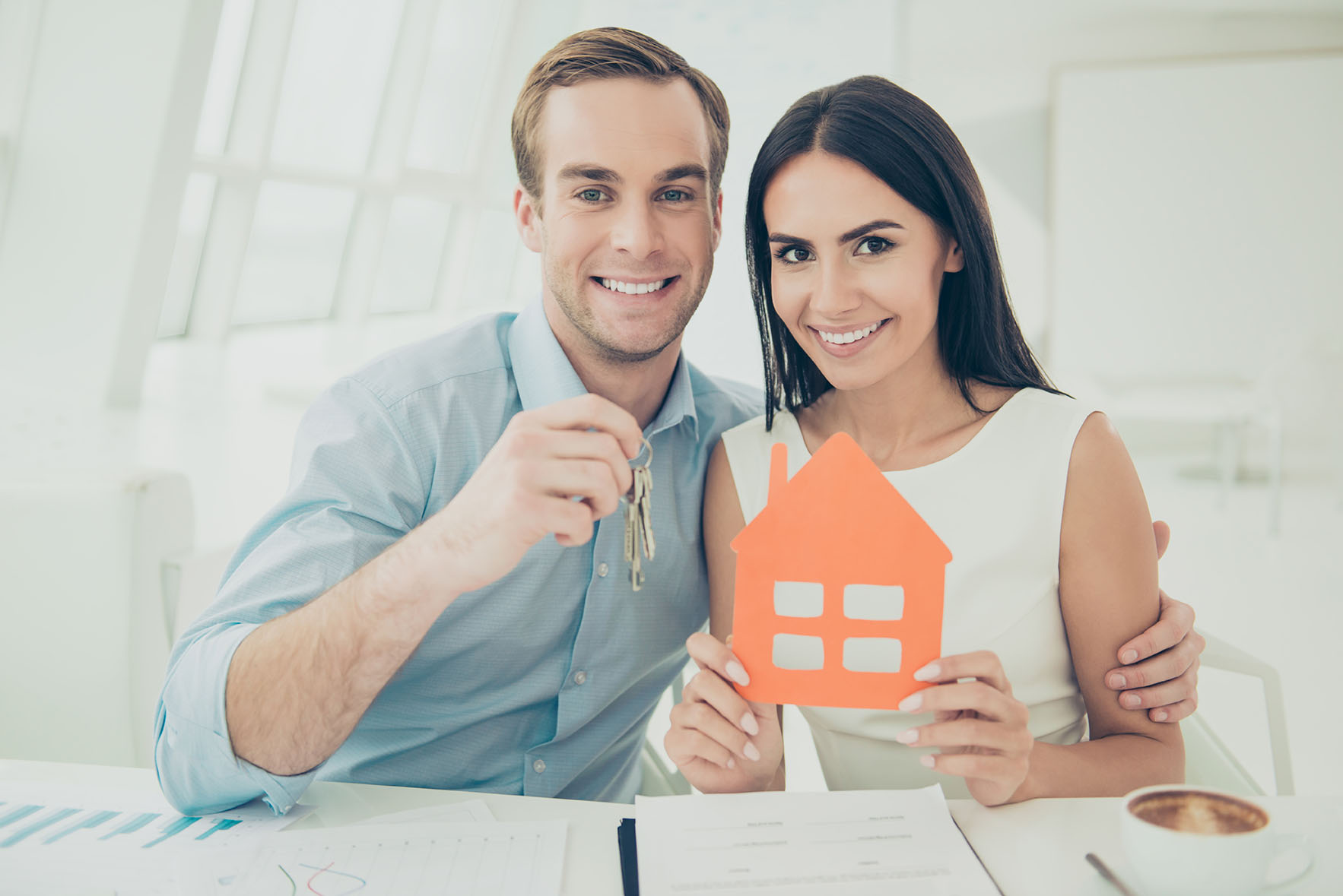 Man and woman buying a new home